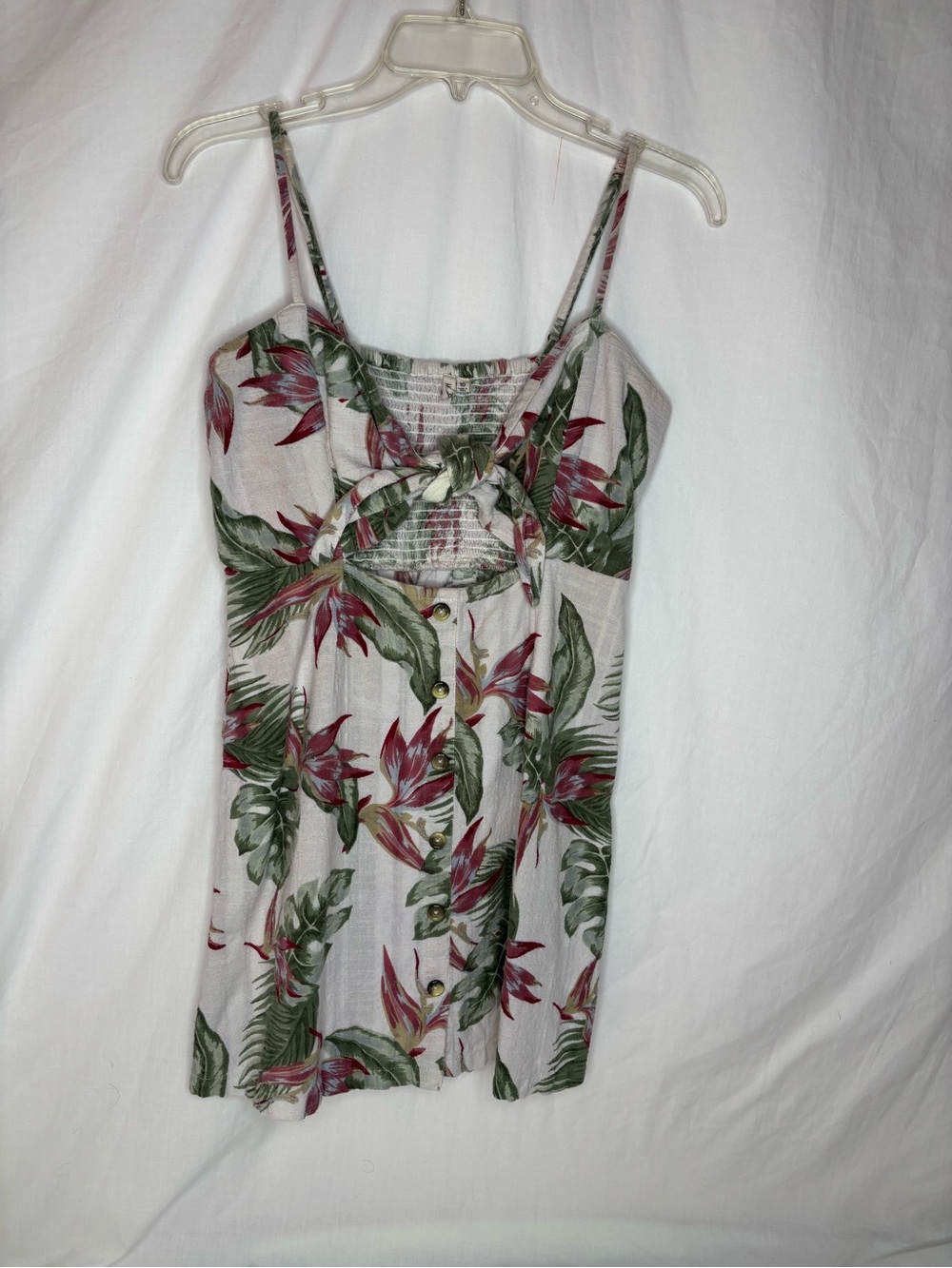 Rip Curl women’s mini dress size10 adjustable spaghetti straps, ties in front
